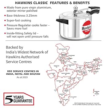 Hawkins 圧力鍋 5L Presser Cooker ホーキンス Amazon.com: Hawkins 6.5 Litre Classic Pressure Cooker with
